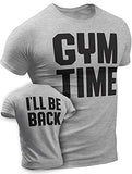 Happy Hour Gym Time I’ll Be Back Workout Shirt for Men Funny Gym Sayings