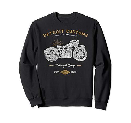 Detroit Custom Motorcycle Garage Sweatshirt Biker