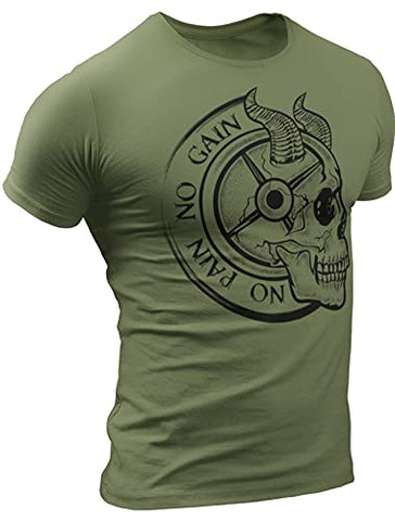 No Pain No Gain Workout Shirt for Men Funny Gym Motivational Sayings T-Shirt