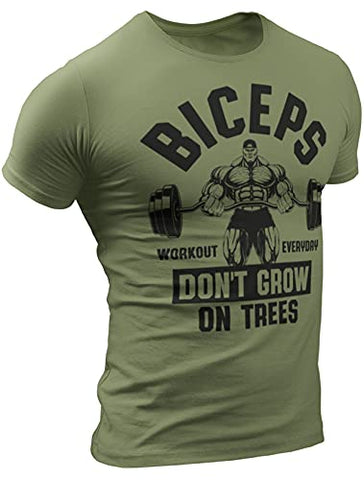 Biceps Don’t Grow On Trees Workout Shirt Funny Gym Motivational Sayings T-Shirt