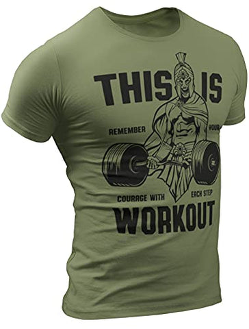 Spartan Workout Shirt for Men Funny Gym Motivational This is Workout T-Shirt