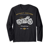 Detroit Custom Motorcycle Garage Biker gift for men women Long Sleeve T-Shirt