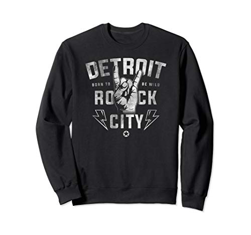 Detroit Rock City Sweatshirt Mens Black Vintage