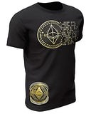 Golden Bitcoin T-Shirt for Crypto Currency Miners and Original Collectors Bitcoin Coin (Ethereum, Small)