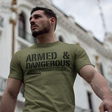 D R DETROIT REBELS American Shirts for Men, Patriotic Military Style T-Shirt USA, Green Black Army (Small, 5. Armed and Dangerous Green)