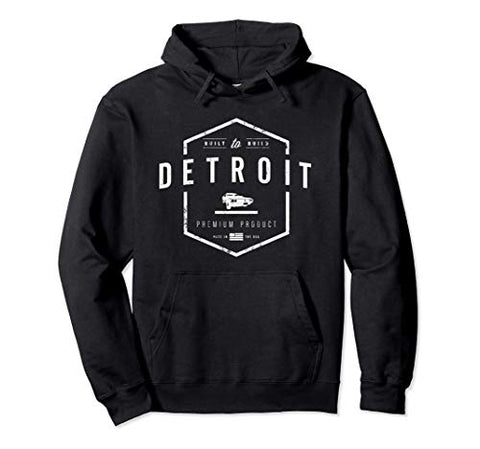 Detroit Built To Build Cars vintage novelty graphic mens Pullover Hoodie