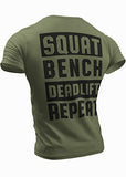 Squat Bench Deadlift  T-Shirt for Men Crossfit Workout Weightlifting Funny Gym Tshirt