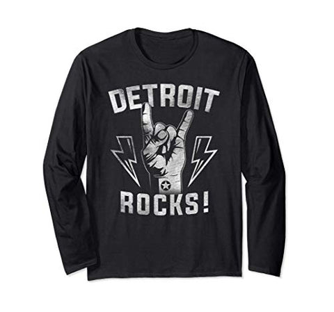 Detroit Rocks Vintage Detroit City Apparel - Novelty Gift Long Sleeve T-Shirt