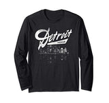 Detroit Skyline at Night - Gift for men women - Vintage Long Sleeve T-Shirt