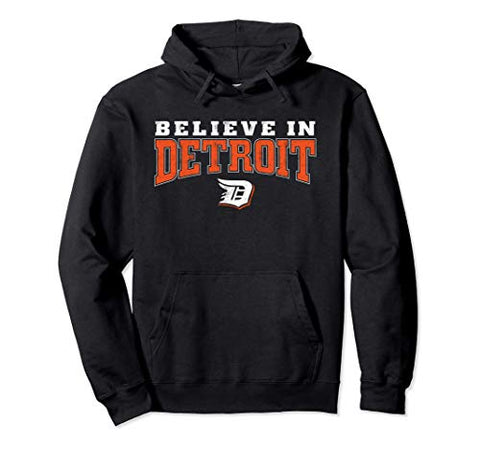 Believe In Detroit City gift for men women - Vintage novelty Pullover Hoodie