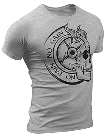 No Pain No Gain Workout Shirt for Men Funny Gym Motivational Sayings T-Shirt