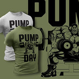 D R DETROIT REBELS Pump Day Workout Shirt for Men Funny Gym Motivational Sayings T-Shirt