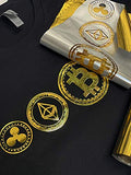 Golden Bitcoin T-Shirt for Crypto Currency Miners and Original Collectors Bitcoin Coin (Ripple Ethereum Bitcoin CardanoLitecoin, Small)