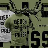 D R DETROIT REBELS Bench Press Workout Shirt for Men Funny Gym Motivational Sayings T-Shirt