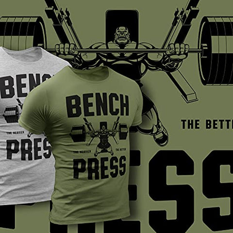 D R DETROIT REBELS Bench Press Workout Shirt for Men Funny Gym Motivational Sayings T-Shirt