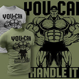 D R DETROIT REBELS You Can Handle It Workout Shirt for Men Funny Gym Motivational Sayings T-Shirt