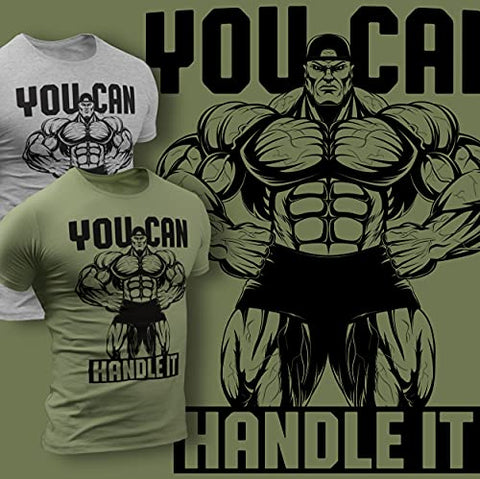D R DETROIT REBELS You Can Handle It Workout Shirt for Men Funny Gym Motivational Sayings T-Shirt