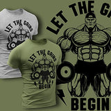 Let The Gains Begin Workout Shirt Funny Gym Motivational Sayings T-Shirt