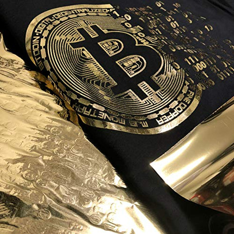 Golden Bitcoin T-Shirt for Crypto Currency Miners and Original Collectors Bitcoin Coin