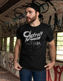 (0103) Detroit City Night Skyline T-shirt, Detroit Rebels Brand