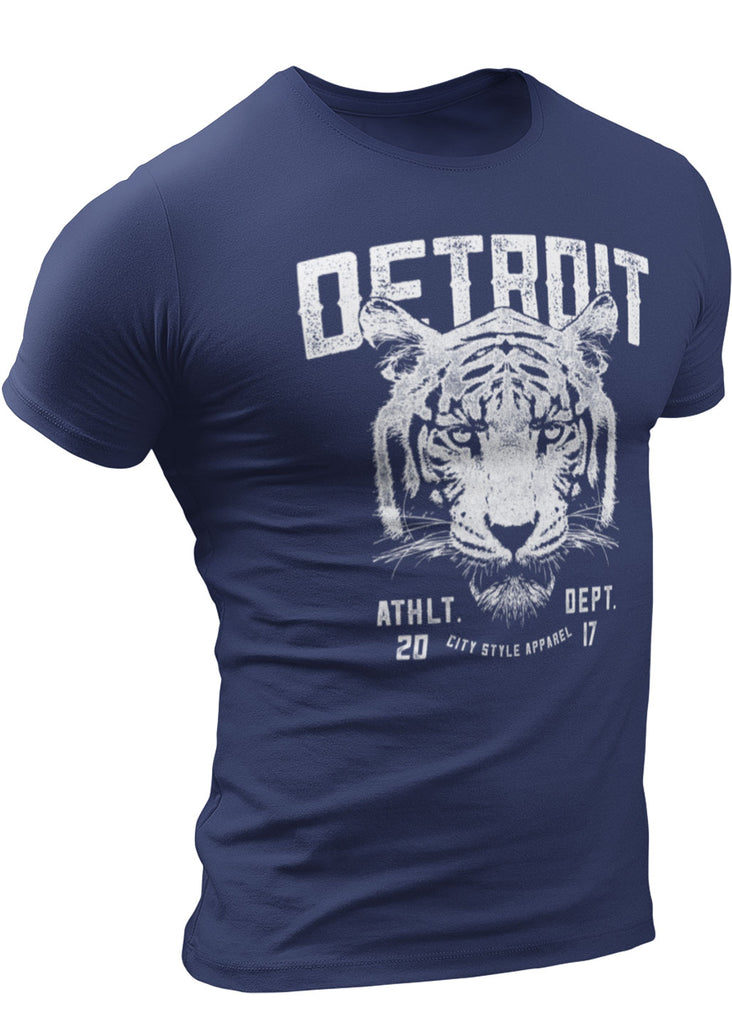 detroit tigers gear (0051) Detroit Wildlife Tiger T-Shirt, Detroit T-Shirts LLC Navy / Small