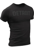 (0106) Detroit Black-On-Black Logo T-shirt, Detroit Rebels Brand