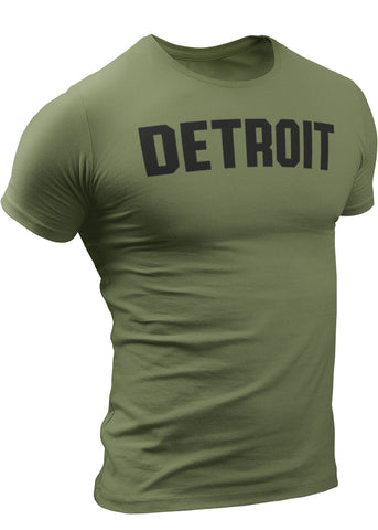 (0106) Detroit Black-On-Black Logo T-shirt, Detroit Rebels Brand