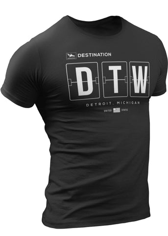 (0114a) Detroit Airport T-Shirt, DTW Final Destination Shirt