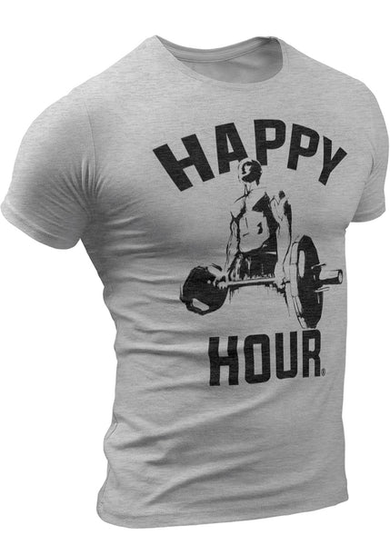HAPPY HOUR Crossfit Workout Weightlifting Funny T-Shirt for Men