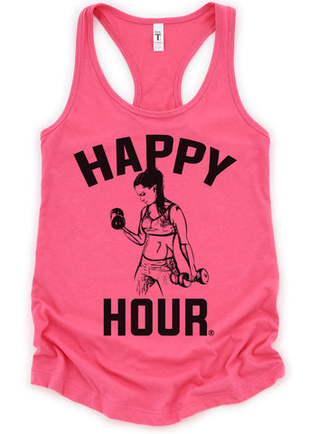 Crossfit Workout Weightlifting Women's Tank Top and T-Shirts Hot Pink Military Grey