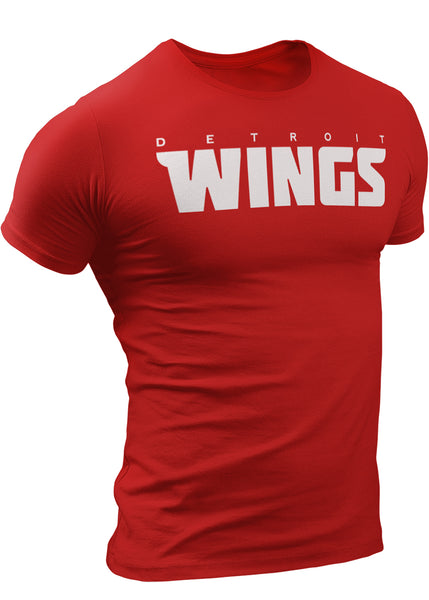 (0104) Detroit Wings T-Shirt, Red Mens