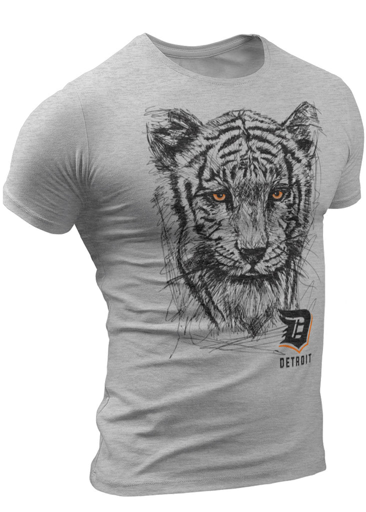 Lapel Men's Shirt Novelty HD Printing Tiger Long Sleeve Shirt