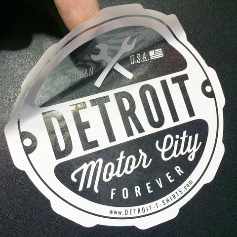 Detroit Motor City Forever Window Sticker - Detroit T-Shirts | Detroit Apparel | Detroit Clothing | Screen Printing & Design