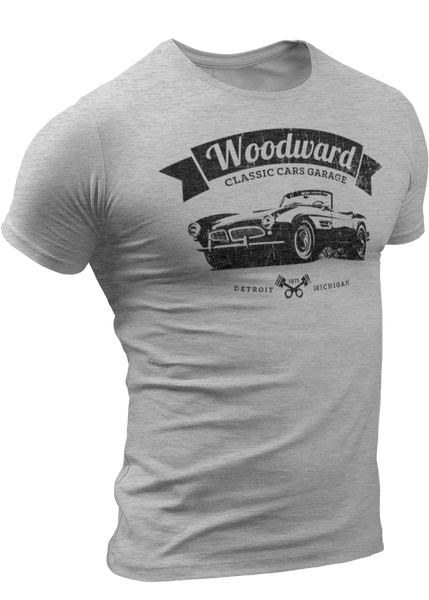 (0024) Woodward Classic Cars Garage T-shirt (3), Detroit T-Shirts LLC